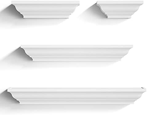 SRIWATANA White Floating Shelves Set of 4 24 Inch