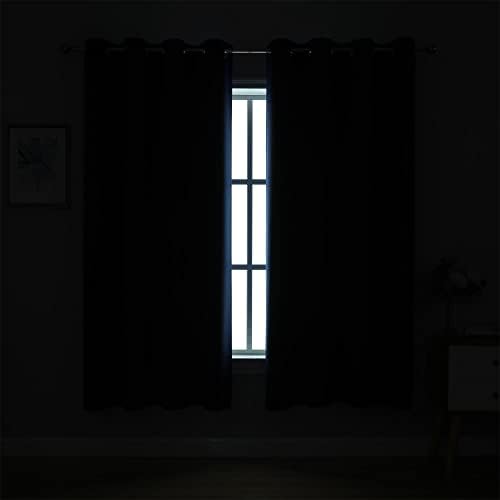 MIUCO 2 Panels Thermal Insulated Window Blackout Curtains Navy Blue