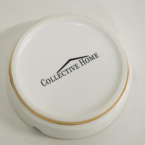 Luxurious Ceramic Ashtray with Gold Edging and Embossed Gold Lettering