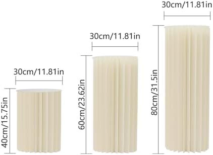 Dlinanta Cardboard Flower Stands 3PCS Cylinder Pedestal