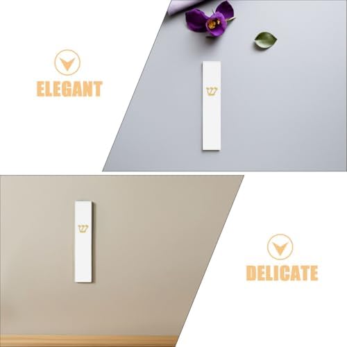 LOGOFUN 2pcs White Resin Mezuzah Case Door Decor