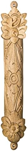 Handcarved Wood Mezuzah Cempaka Door Ornament 7 Inches