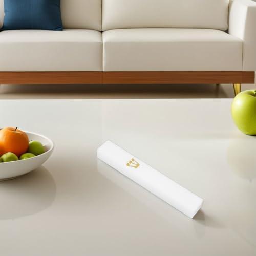 LOGOFUN 2pcs White Resin Mezuzah Case Door Decor