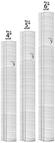 Aluminum Mezuzah Case with 3D Shin Design 6 Inches