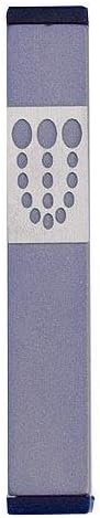 Agayof Small Mezuzah with Dots Shin Cut-Out Design Gray