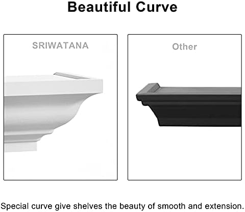 SRIWATANA White Floating Shelves Set of 4 24 Inch