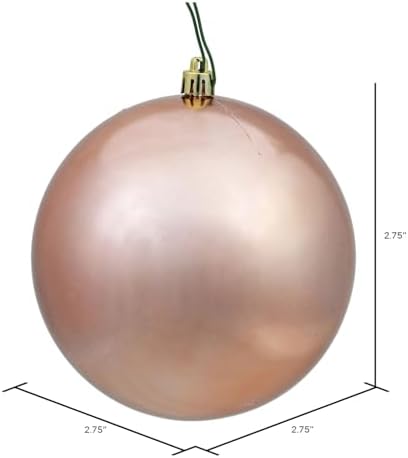 Vickerman Rose Gold Shiny Ball Ornament 275 Inch 12 per Bag