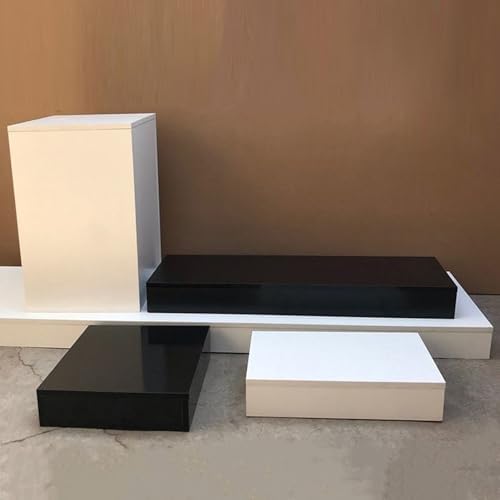 White Rectangle Cube Display Pedestal Stand 236x236x79IN Organizer Shelf