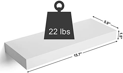 SONGMICS Floating Shelf 157 Inches White