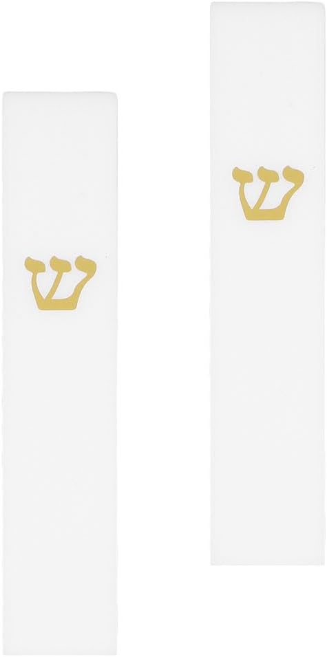 LOGOFUN 2pcs White Resin Mezuzah Case Door Decor