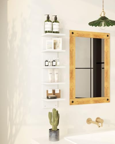 IBUYKE 5 Tier Wall Shelf Unit White Vertical Storage Shelf
