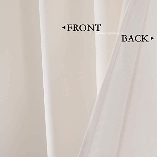 SPXTEX Cream Velvet Curtains 84 Inch Long Set of 2 Grommet Top Panels