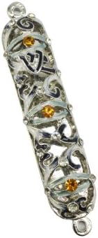 Handmade Metal 45 Inch Decorative Mezuzah with Gemstones