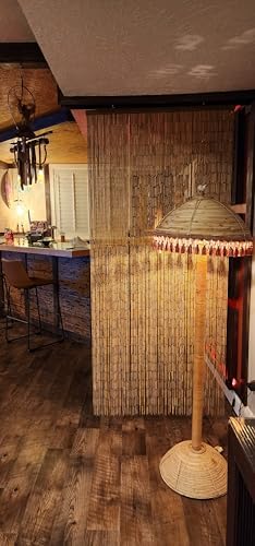 ABeadedCurtain Real 125 Strand Bamboo Beaded Curtain with Hanging Hardware