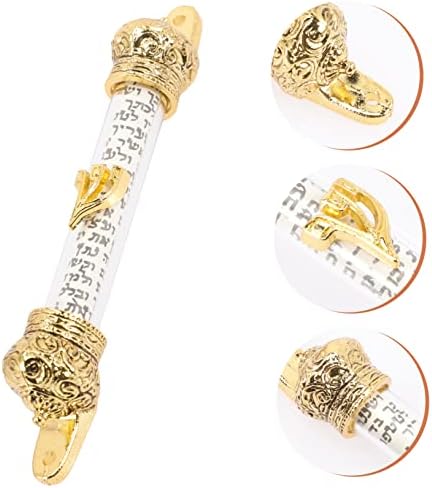 BESTOYARD Delicate Metal Mezuzah with Scroll for Home Blessing