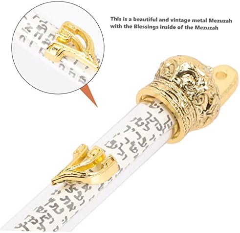 Jewish Mezuzah Door Decor Metal Scroll Blessing Decor