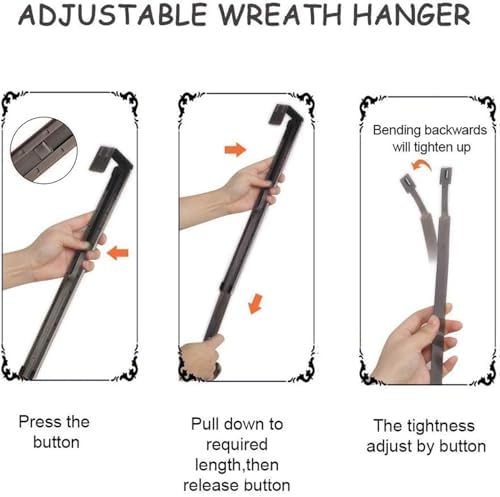 Adjustable Wreath Hanger for Front Door Bronze 15 to 25 Inches
