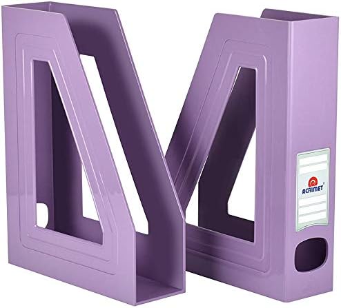 Acrimet Magazine File Holder 2 Pack Solid Purple