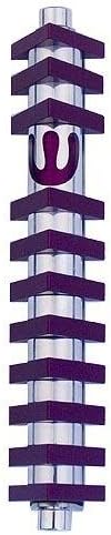 Agayof Medium Shin Mezuzah with 3D Stripes Purple