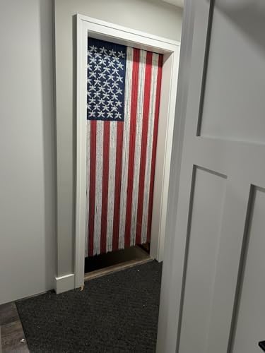 125 Strand American Flag Beaded Curtain with Hanging Hardware