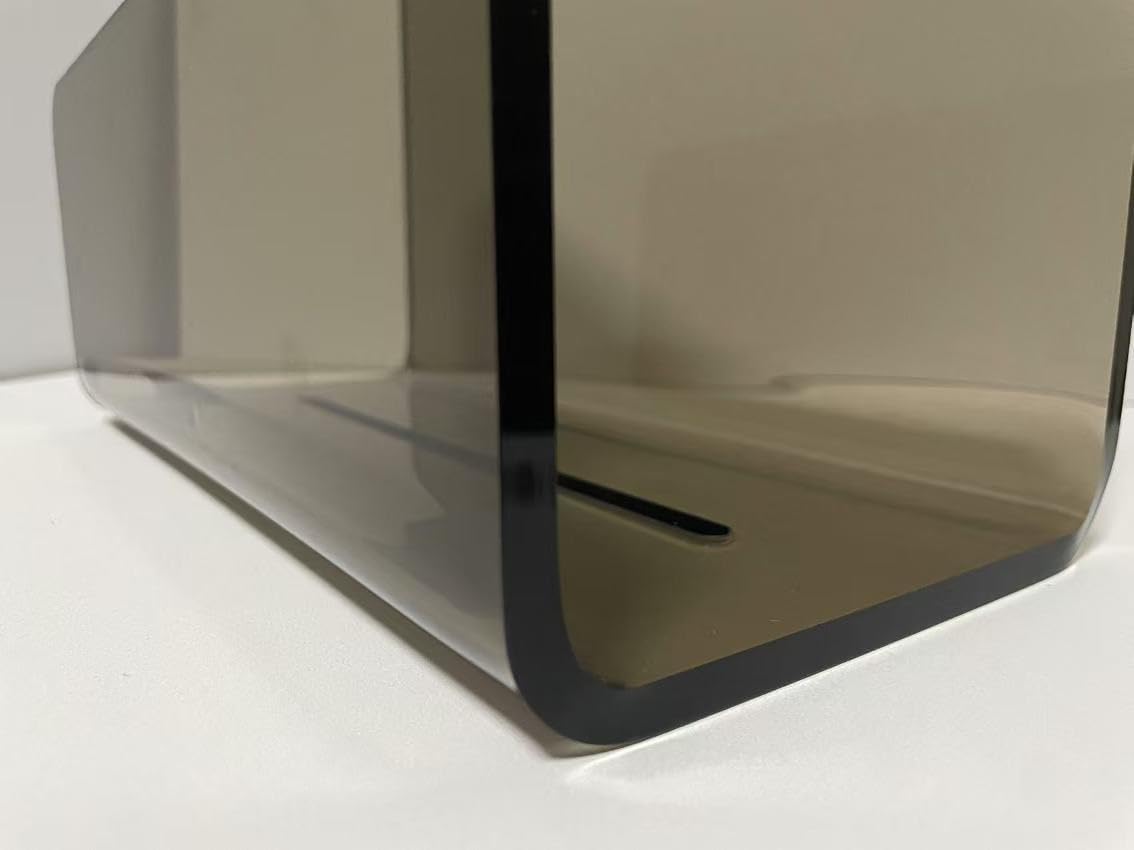 Brown Clear Acrylic Magazine Holder with Stainless Steel Handle