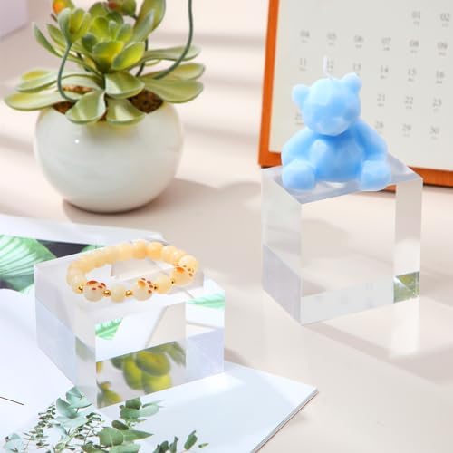 Remerry 4 Piece 3x3x2 Acrylic Cube Display Stand