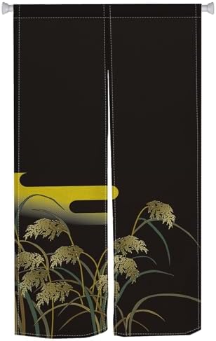 Black Ripe Grain Door Curtain with Privacy Divider Panel