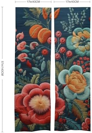 Japanese Noren Flowers Berries Door Curtain 34x57 Partition