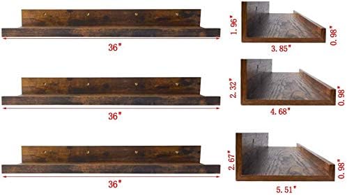 Giftgarden 36 Inch Floating Shelves Set of 3