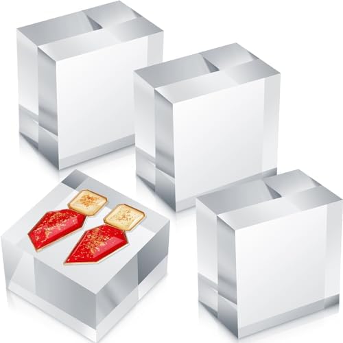 Remerry 4 Piece 3x3x2 Acrylic Cube Display Stand