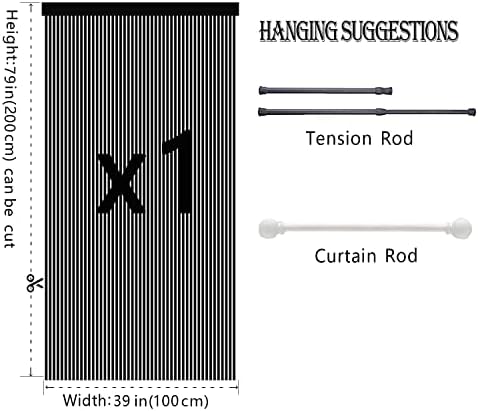 Boho Fringe Door Curtain with Tassel and String 39x79in
