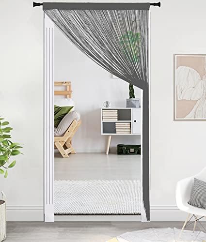 Beads Curtain Door String Curtains Grey 39x110in