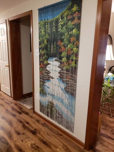 ABeadedCurtain 125 Strand Bamboo Beaded Curtain with Hanging Hardware