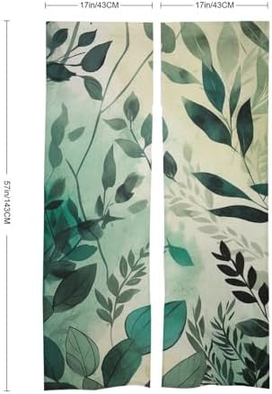 Japanese Noren Door Curtain with Grass Leaves Print