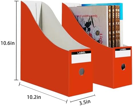 2 Pack Cardboard Magazine Storage Boxes for Desk and Shelves