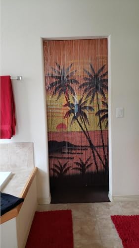 Beaded Curtain 125 String Tropical Palm Trees 36x79