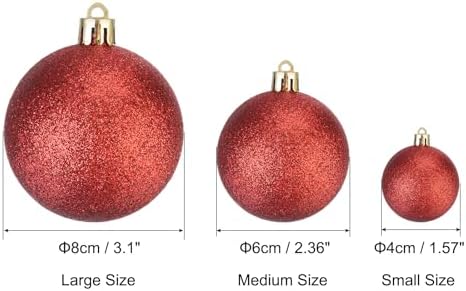 MECCANIXITY 36Pcs Red Christmas Tree Balls Decorations