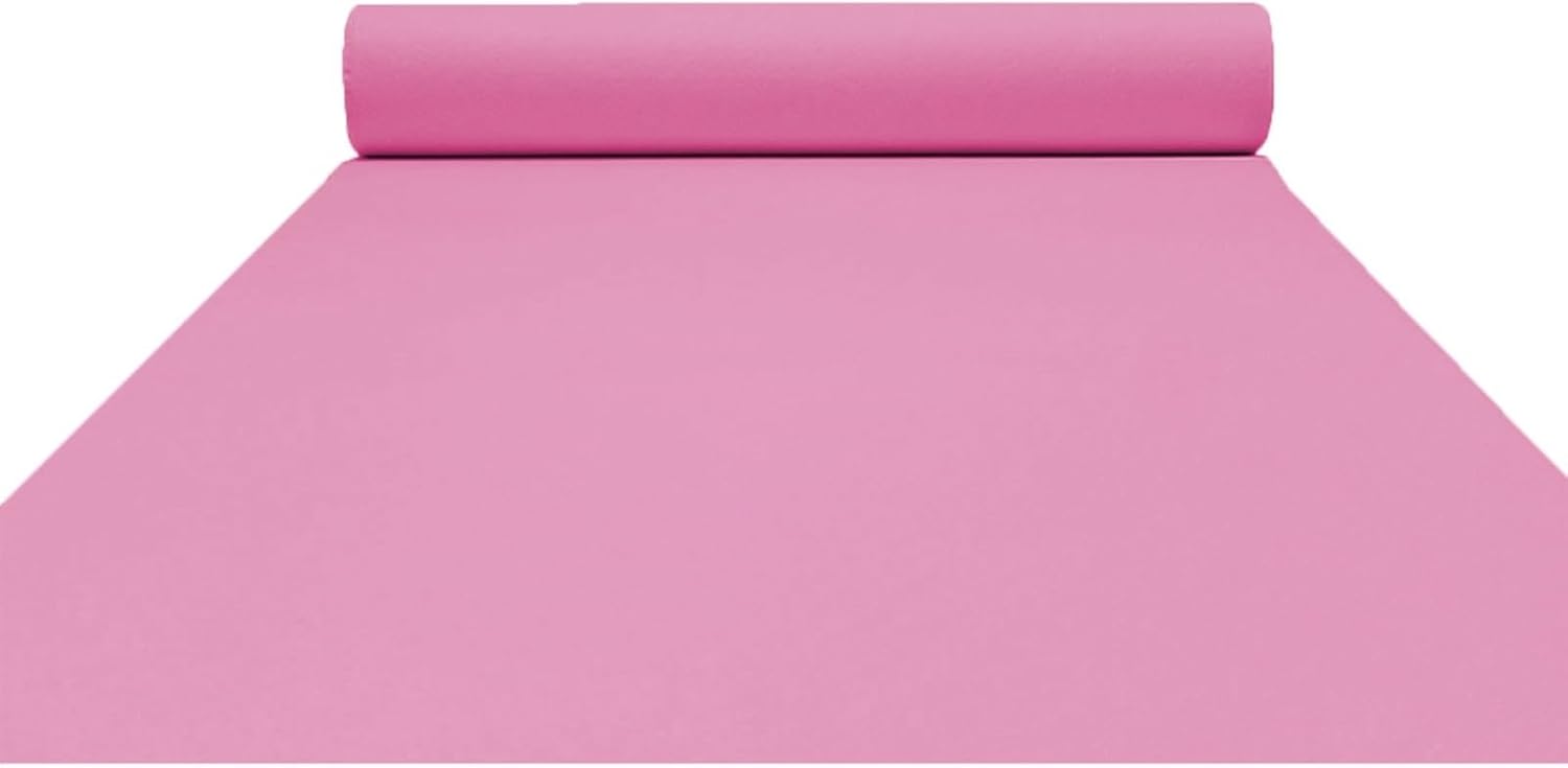 Pink Wedding Carpet Non Slip Bridal Walkway Runner Rug 12x30m