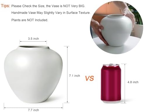 GeLive Handmade Ceramic Vase with Glossy Finish