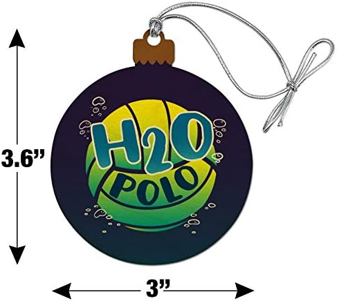 Graphics And More Water Polo Ball H2O Wood Christmas Ornament