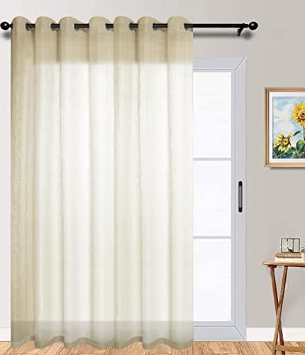 Kinryb Extra Wide Linen Sheer Curtain Panel 100W x 84L