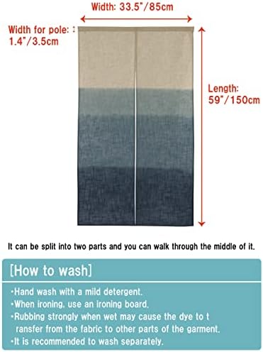 Noren Doorway Curtain Tapestry Blue Gradation 85x150cm