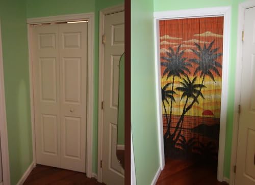 Beaded Curtain 125 String Tropical Palm Trees 36x79