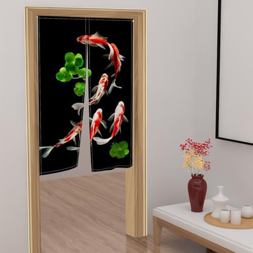 Koi Fish Noren Doorway Curtain 285x473 In