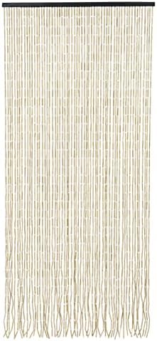 Natural Wood and Bamboo Beaded Curtain 60 Strands