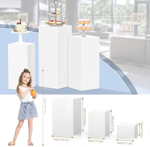White Square Display Pedestal Stand for Events