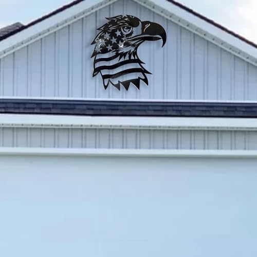 Patriotic Bald Eagle American Flag Metal Wall Art 40 Inch