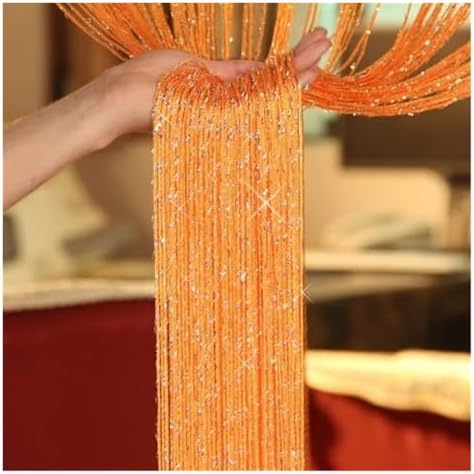 Shiny Tassel Doorway Curtain 95x200CM Blue