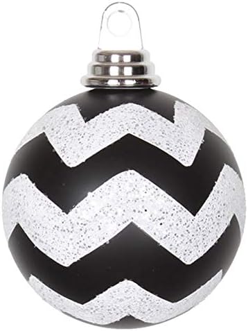 Vickerman 4 Chevron Ball Ornament 4 Pack