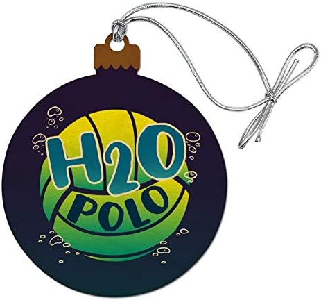 Graphics And More Water Polo Ball H2O Wood Christmas Ornament